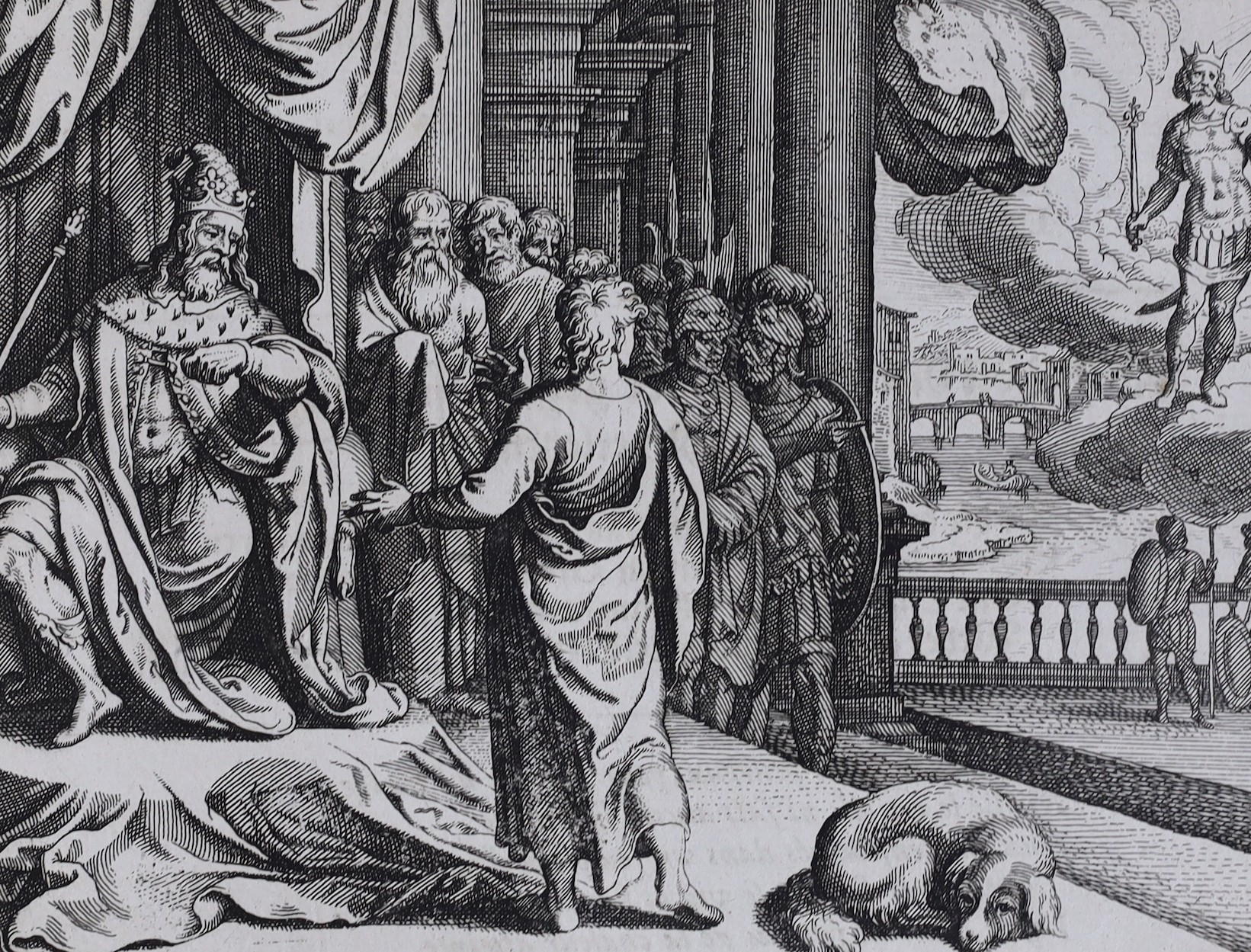 Merian, Matthew - Iconum Biblicarum. Praecipuas Sacrae Scripturae....engraved pictorial and printed titles and 233 plates; newly rebound mottled calf, blind ruled upper cover and panelled spine, oblong folio. Strasburg,